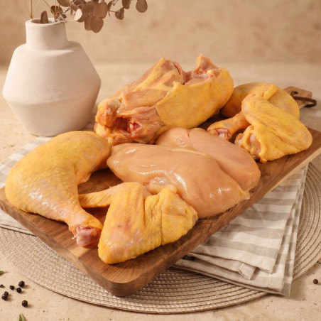 Pollo casero de 2,55 kg. Carne de pollo de calidad suprema