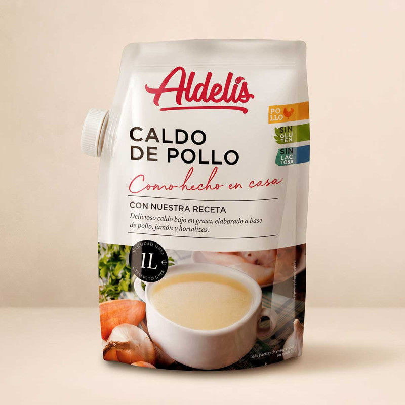 Caldo de pollo y hortalizas - bolsa de 1 L
