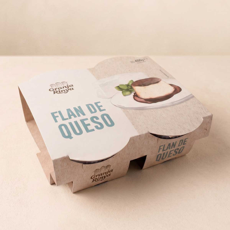 Flan de queso, en pack de 4 uds de 100 gr