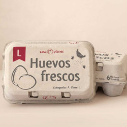 Docena de huevos frescos L -  Caja de cartón con 12 uds