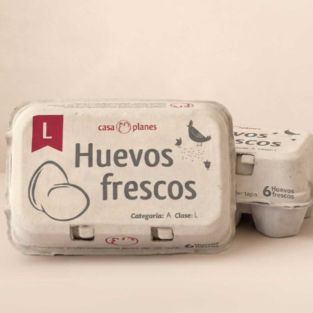 Docena de huevos frescos L -  Caja de cartón con 12 uds