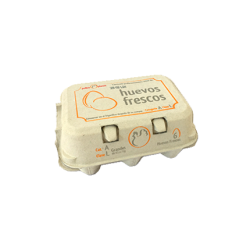 Docena de huevos frescos XL -  Caja de cartón con 12 uds