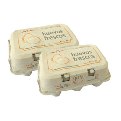 Media docena de huevos frescos XL -  Caja de cartón con 6 uds