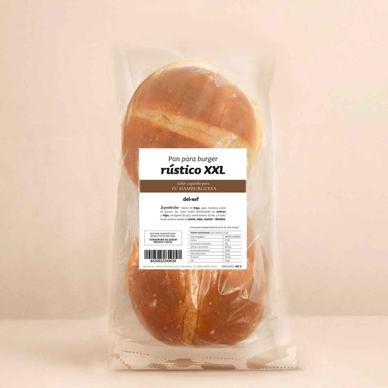 Pan rústico de hamburguesa