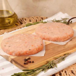 Hamburguesa de pollo con verduras