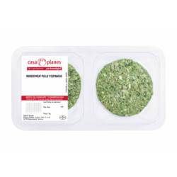 Burger de pollo y espinacas Bandeja