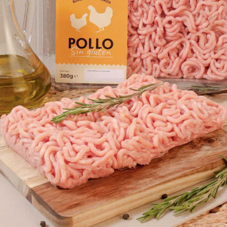 Carne picada de pollo en bandeja de 380 gr